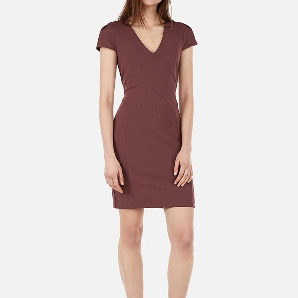 Express tulip sleeve sheath dress- purple